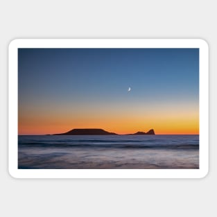 The moon at Worms Head Sticker